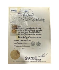 1986 Johannesburg Protea 1 Tenth Ounce Proof Gold Coin