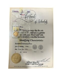 1986 Johannesburg Protea One Tenth oz Proof Gold Coin