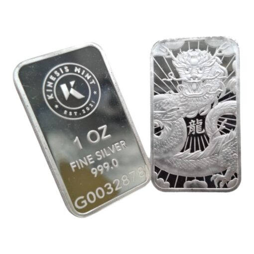 1oz Kinesis Silver Lunar Dragon Bar