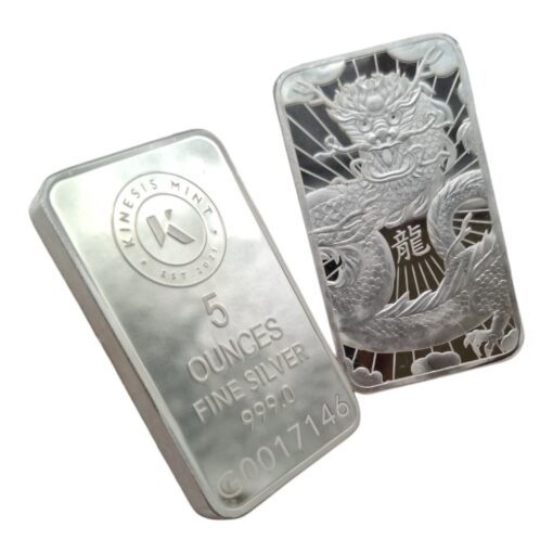 5oz Kinesis Silver Lunar Dragon Bar