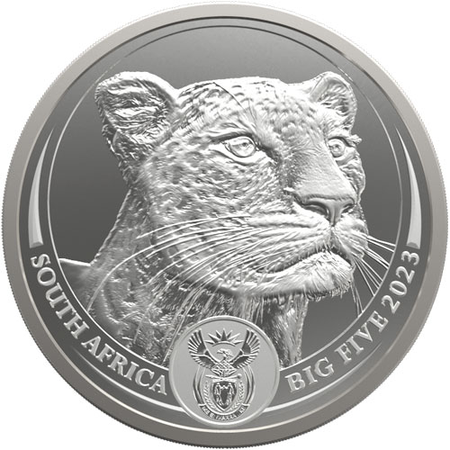 2023 Big Five Silver Leopard 1oz Coin Series 2 BU 999 silver
